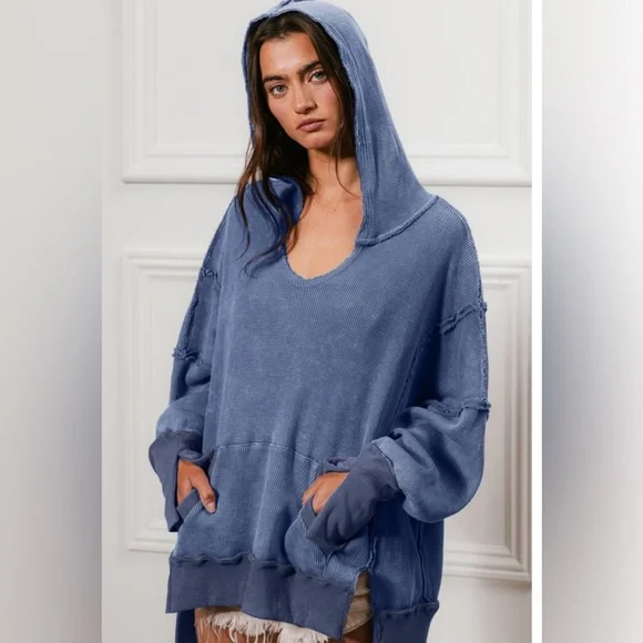 BiBi Indigo Hooded Sweatshirt - Picture 1 of 4